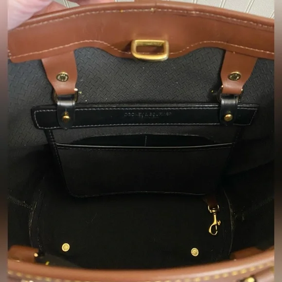 Dooney & Bourke Vintage Canvas Leather Bucket Tote - Picture 6 of 11